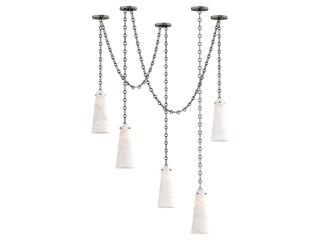 Lucca Alabaster Chandelier 5 , blackened brass with alabaster , Elegant Lighting Fixture Against...