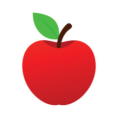 A red apple wirh leaves vector