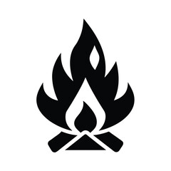 Campfire Smoke Icon Vector Illustration