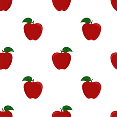 Cartoon red apple seamless pattern