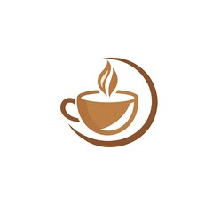 Fototapeta premium coffee shop logo design in a minimalist style featuring a simple coffee cup icon