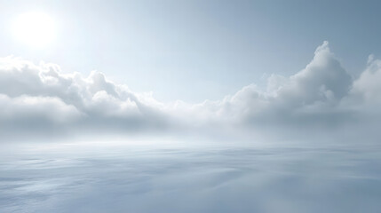 Obraz premium Serenity above the water tranquil cloud reflections peaceful seascape white horizon calm environment