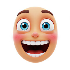 Fototapeta premium Cartoon face expressing joy