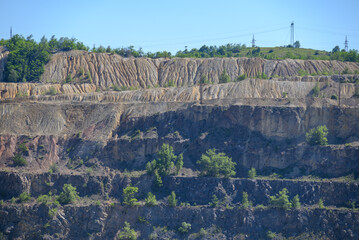 Heaps of tailings and mine dumps in Bor, Eastern Serbia, large copper mine owned by Chinese mining company Zijin Mining Group
