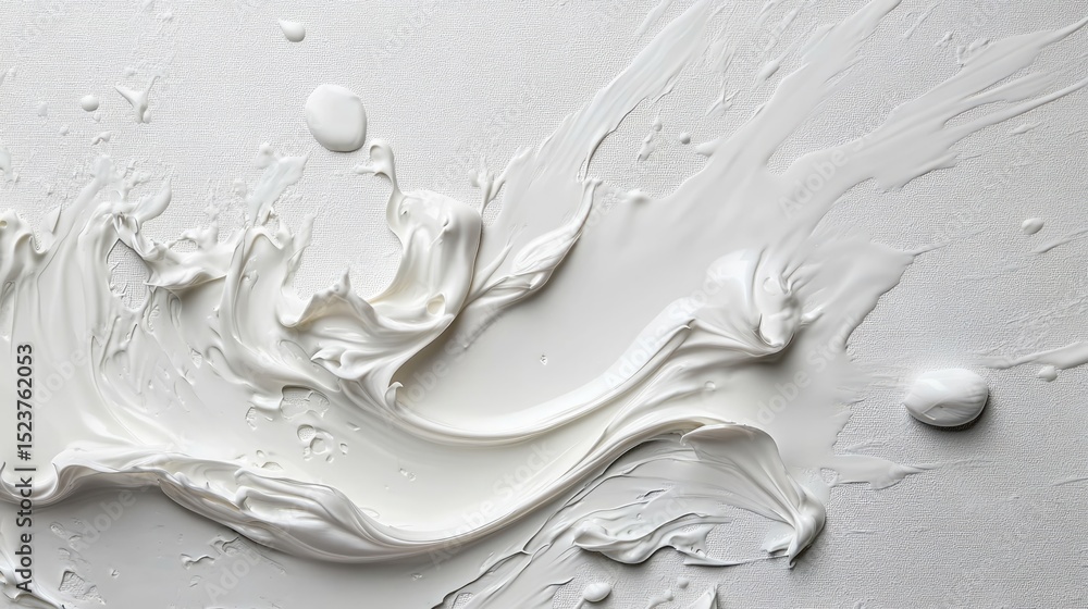 Poster dynamic white paint texture creation art studio visual content minimalist environment close-up viewp