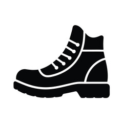 Hiking Boot Clip Icon Vector Illustration