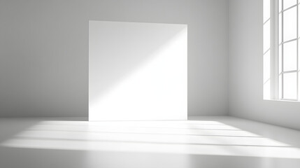 Fototapeta premium Artistic minimalism white room with natural light interior design modern aesthetic bright atmosphere