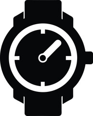 black silhouette of a clock or watch icon times