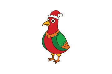 Christmas Partridge Cartoon Vector Design