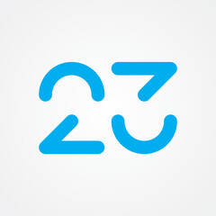 Illustration vector graphic of number 23