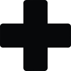 black silhouette of a medical cross icon health