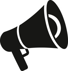 black silhouette of a megaphone icon marketing of a mobile phone