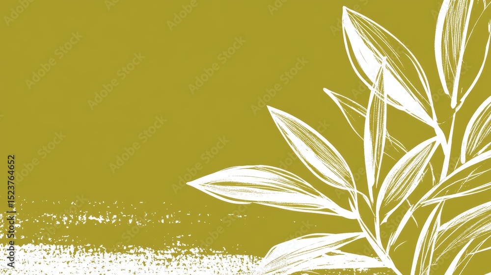 Poster an abstract background with soft yellow palm fronds and patterns is ideal for designs