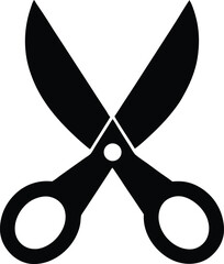 black silhouette of a pair of scissors icon editing
