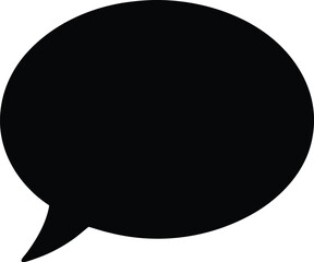 black silhouette of a speech bubble icon communication