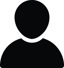 black silhouette of a user profile icon person