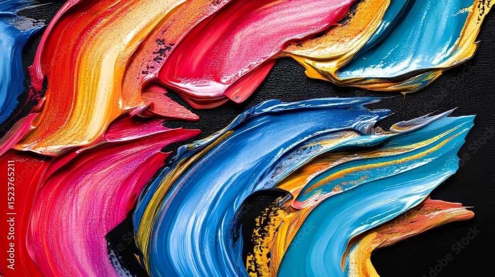 Poster a backdrop design featuring bold abstract brush strokes can add a pop of color to any header, poster