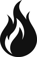 fire icon smooth vector shape in black 