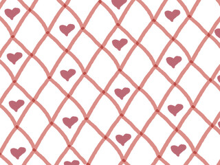 seamless pattern with red hearts