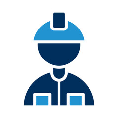 Worker Blue Color Icon