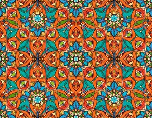 African fashion seamless pattern ornament in vibrant colours