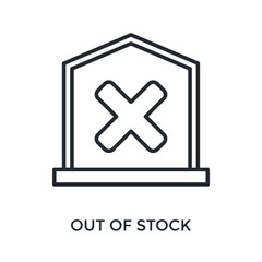Obraz premium Out Of Stock Icon Outline Style. Vector Illustration For Graphic Design
