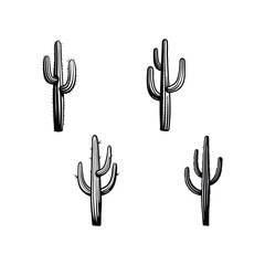 saguaro cactus silhouette icon,vector isolated on white background
