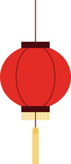 Simple shape Chinese style round red lantern Flat vector illustration design.
Asian Lunar Year, New Year, Lantern Festival, Mid-Autumn Festival, Zhongyuan Festival decoration.
Transparent background.