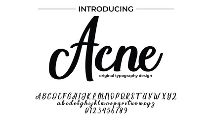 Acne – Stylish Handwritten Script Font for Branding, Logos, and Invitations