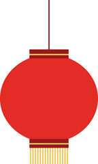 Simple shape Chinese style round red lantern Flat vector illustration design.
Asian Lunar Year, New Year, Lantern Festival, Mid-Autumn Festival, Zhongyuan Festival decoration.
Transparent background.