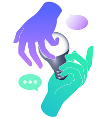 Obraz premium Creating ideas in a team