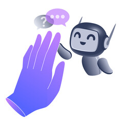 Chatbot high-fives and answers the question