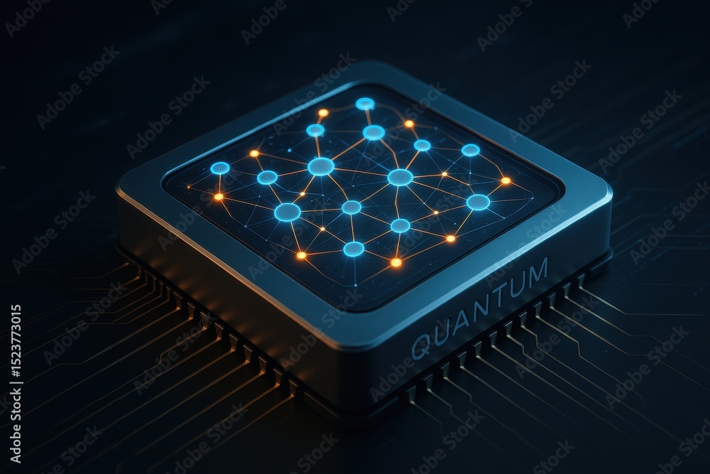 Aufkleber discover advancements in quantum ai technology with a close-up of a quantum processor on a dark back