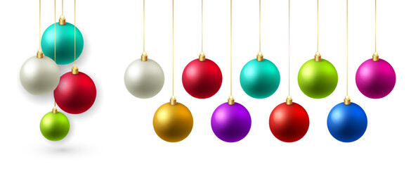 Color rainbow balls set isolated on white background.