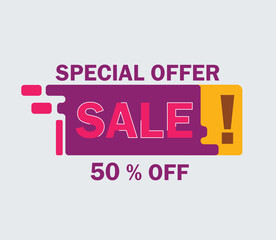 Special Offer Sale Banner  Bold Discount Label for Promotions and Events