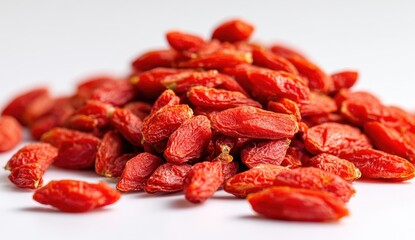 Pile of dried goji berries healthy food