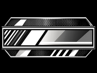 Modern Black and White Graphic with Textured Panels and Geometric Shapes