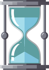 Fototapeta premium Hourglass timer with blue sand and gray frame digital vector illustration 