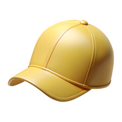 Fototapeta premium Yellow baseball cap mockup isolated on transparent background
