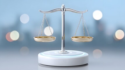 In a modern, tech-savvy office, a virtual bankruptcy lawyer provides expert advice via a holographic display. The scene is designed with plenty of copy space, emphasizing the future of legal