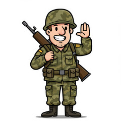 Cartoon soldier character illustration