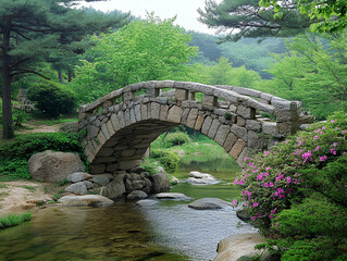bridge over the river in the mountains
