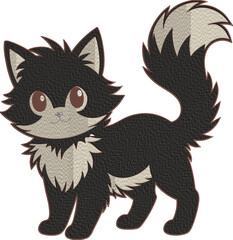 Cute and Adorable Cat Embroidery