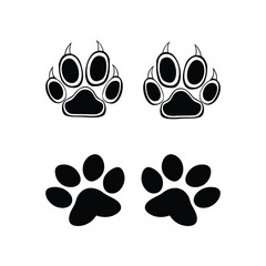 animal paw prints, vector, silhouette