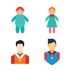 Body exercise flat color design