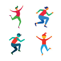 Body exercise flat color design