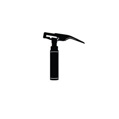 Silhouette of a laryngoscope with a handle and flat blade on white background