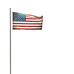 American flag  isolated on white background