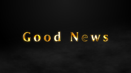 Good News Gold Text Animation - Vibrant Positive Message & Optimistic Visuals for Celebrations, Announcements & Inspirational Content 4K.