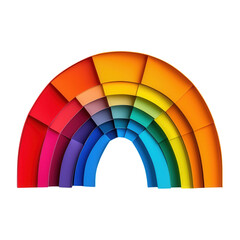 Obraz premium pride month concept. Colorful rainbow arch made of distinct color segments. isolated on white background
